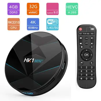 

BEESCLOVER HK1 MINI+ Android 9.0 Smart TV BOX RK3318 Quad Core 16G 32G 4K Android TV Box WIFI BT4.0 Set Top Box Media Player