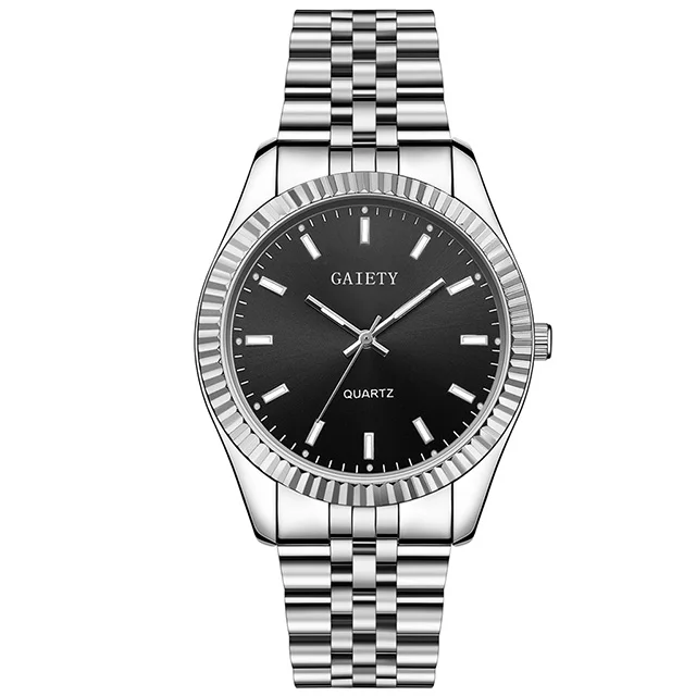 silver black Мужские модные серебряные часы, мужские полностью стальные водонепроницаемые спортивные кварцевые часы, мужские s часы, Лидирующий бренд, роскошные мужские наручные часы - Цвет: silver black