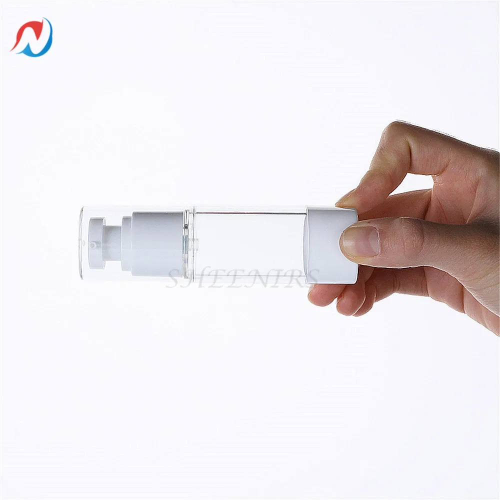 2pcs 15ml/30ml/50ml/80ml/100ml Airless Lotion Cream Pump Bottle Refillable Empty Clear Travel Containers Liquid Vacuum Press Jar