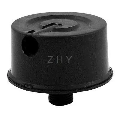 

Round Base Air Compressor 3/8" PT Male Thread Intake Silencer Muffler Black