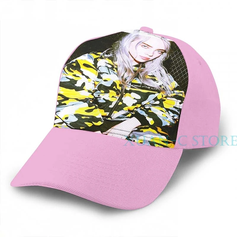 BILLIE EILISH баскетбольная Кепка(9) для мужчин и женщин модная черная шляпа унисекс с принтом - Цвет: Pink