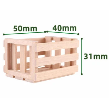 

1PCS Wood Vegetable Fruits Basket Container Accessories for 1:12 Scale Dollhouse and Kids Pretend Play Restaurant Miniature