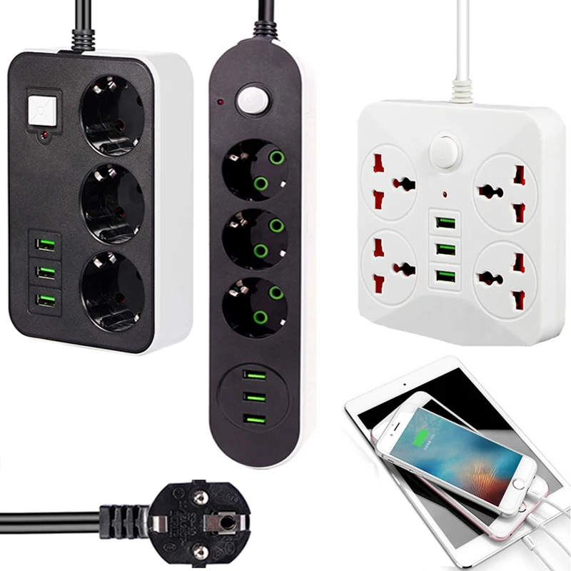 2 м круглых контакта плата питания защита от перенапряжения 3 розетки USB вилка