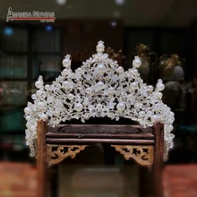 Роскошные хрустальные Новые свадебные аксессуары для волос невесты жемчужная Корона/головной убор аксессуары для свадебного платья