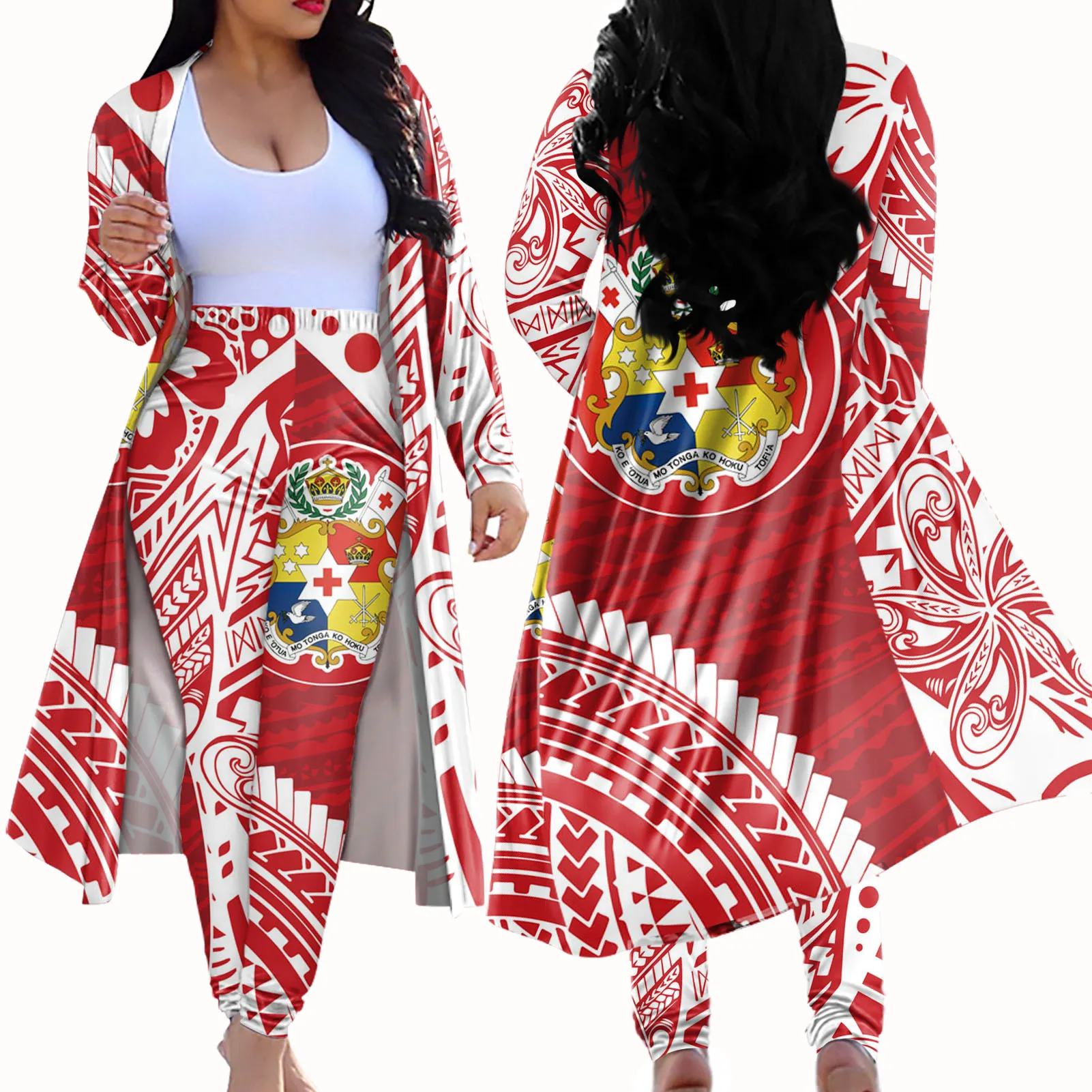 Wholesale Polynesian Tattoo Kimono Jacket Tonga Tribal Tatau - Main Image