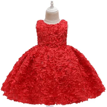 

Children's Formal Clothes Kids Fluffy Cake Dress Christmas Birthday Costume Tutu Lace Flower Clothes Girl Fashion Cute Dress