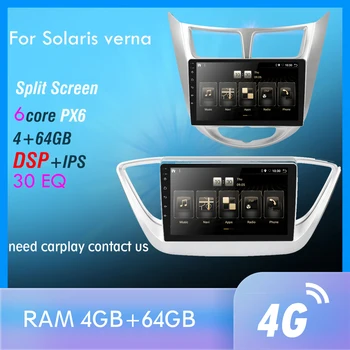 

Android 9.0 PX6 Multimedia Car Radio For Hyundai solaris verna GPS Navi Audio Video Player 4G Wifi BT HDMI RK3399 OBD DAB + SWC