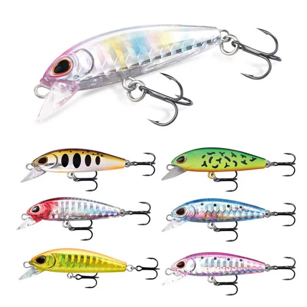  5cm 6g Mini Minnow Fishing Lure Swing Small Fish Hard Bait 1-3m Diving Lures Wobbler Water Fish Swi