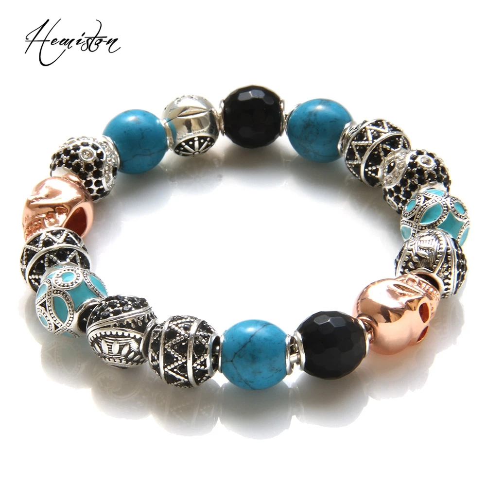 

Thomas Style KM Bead Bracelet With OWL, ETHNIC, MAORI , ZIGZAG, SKULL Beads, Rebel Heart Bracelet For Men TS KB538