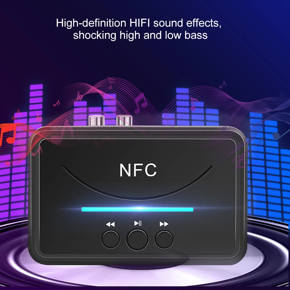 Kebidu A2DP AUX 3.5mm RCA Jack NFC 5.0 Bluetooth Receiver USB Smart Playback Stereo Audio Wireless Adapter For Car Kit Speaker |