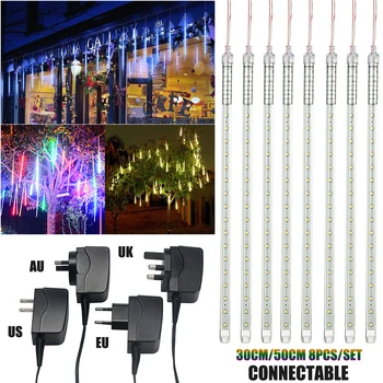 

LED Meteor Shower Rain Lights Falling String Lights Falling String Lights 30CM 50CM Waterproof Xmas Decoration LED Lighting D30