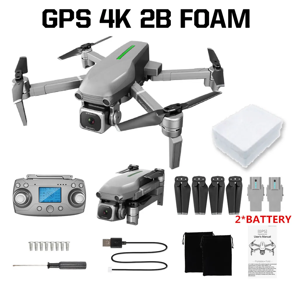 GPS 4K 2B FOAM L109 Дрон gps 4K HD камера 5G wifi FPV Бесщеточный мотор складной селфи Дрон Профессиональный 1000 м дальний Радиоуправляемый Дрон - Цвет: GPS 4K 2B FOAM