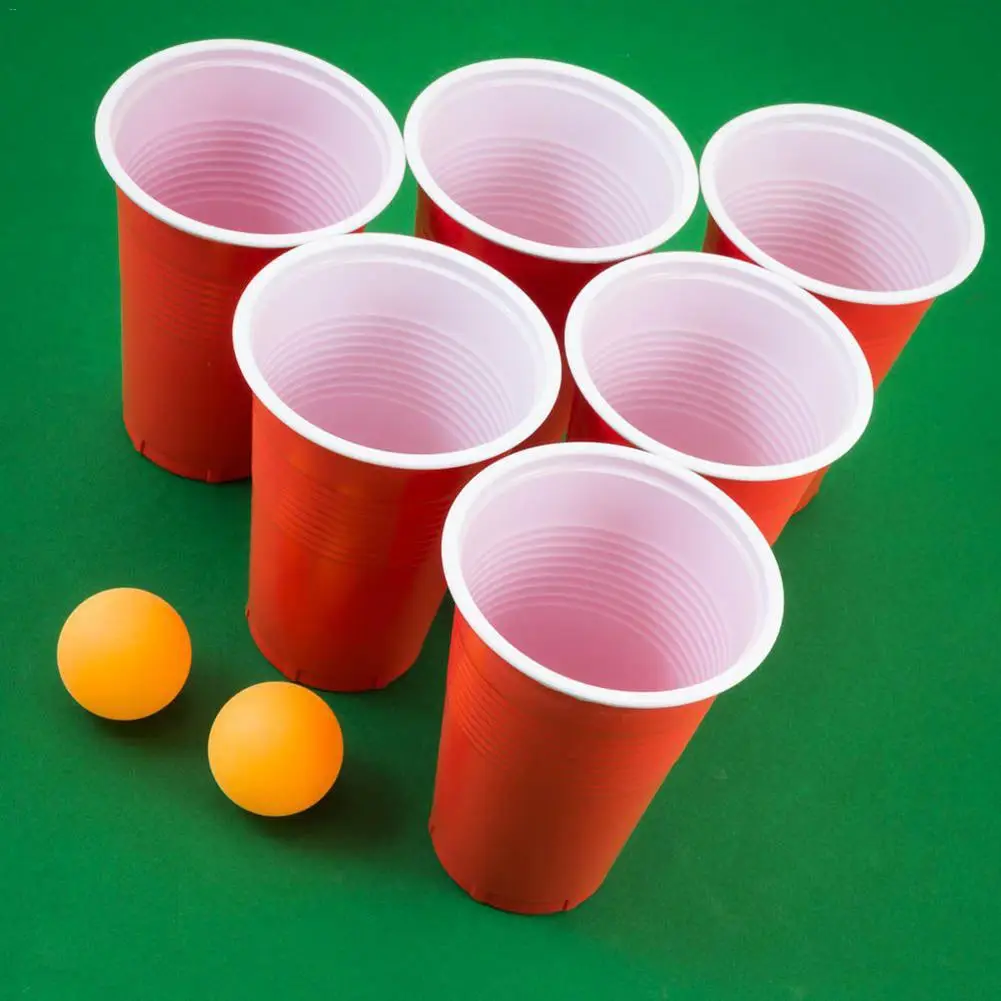 1 комплект забавные очки для пинг-понга игра метание питьевой реквизит Набор для пивного понга 24 красные чашки мячи для пинг-понга для вечеринок