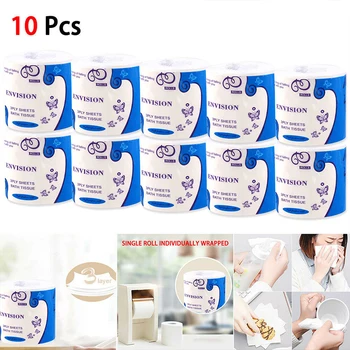 

hot 10 roll white 4-Layer Native Wood Soft Toilet Paper Native Wood Soft Toilet paper tissue toilet paper Home Bath Paper