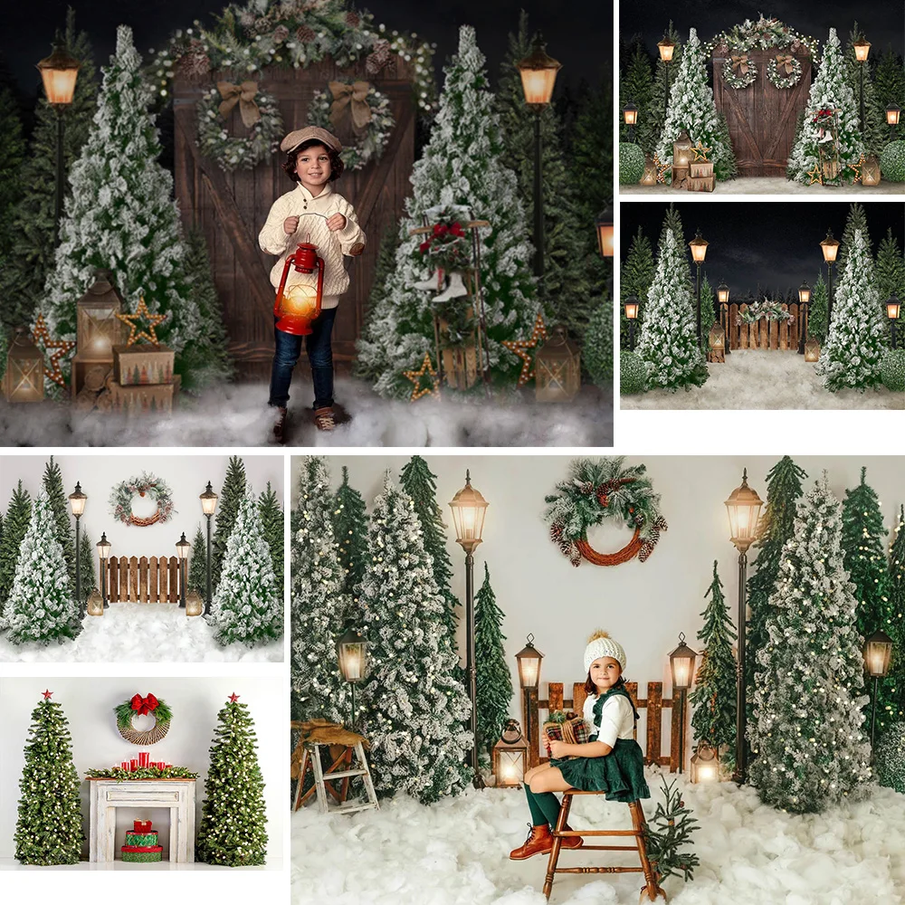 Sensfun Christmas Fireplace Theme Photography Backdrop Winter Xmas Tree Stock Gift Background for Christmas Party Decorations Holiday Supplies Kids Portrait Photo Booth Photographer Studio Props 7x5ft 