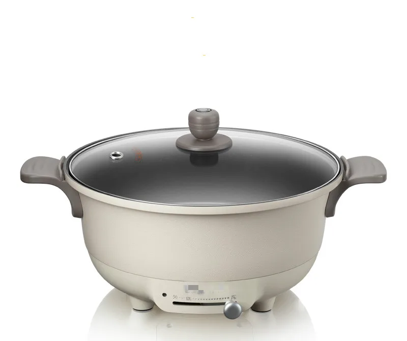 220V 5L 1350w электрический горячий горшок многофункциональный плита вок 90 мм углубление сковорода с антипригарным покрытием, 403x308x205 мм