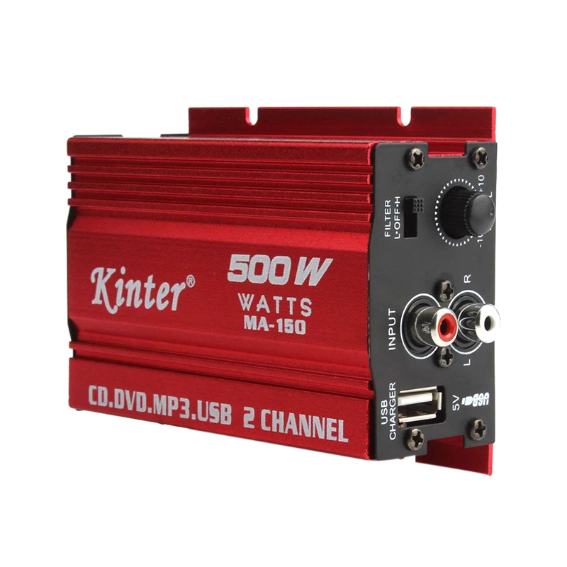 

12V 500W Car 2 Channels Mini Hi-Fi Stereo Audio Amplifier Amp Subwoofer Short Circuit Protection
