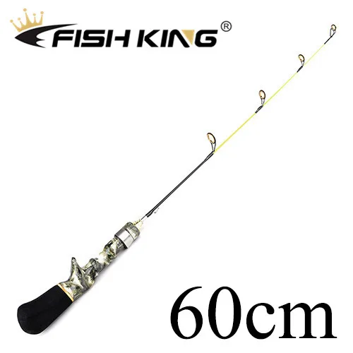 FISH KING, 50 см, 60 см, зимняя удочка для подледной рыбалки, 3,6: 1, катушка для подледной рыбалки, С. В., 10-20 г, удочка для зимней подледной рыбалки - Цвет: 60cm-rod