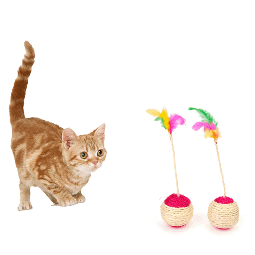 Мини кошка котенок игрушка прокатки сизаль Когтеточка Смешные, для кошек и котят играть куклы неваляшка мяч игрушки для домашних животных игрушки для кошек перо игрушки для домашних животных