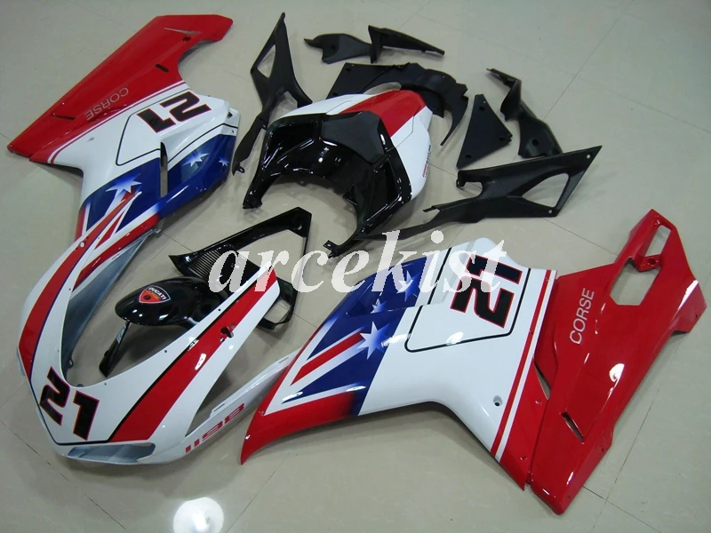 

Injection Mold New ABS Motorcycle Fairings Kit Fit for DUCATI 848 evo 1098 1198 1098 S 2007 -- 2011 Bodywork Set Custom 21