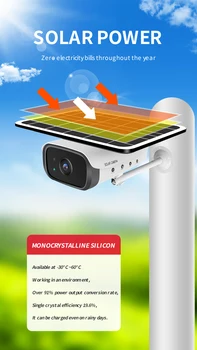 

Solar Battery Power 4G Network IP Camera 1080P Wireless Surveillance IP Camera Outdoor Security Video IP Camera 4G Sim Card