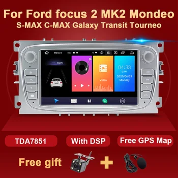 

Android 2 Din Car Radio GPS For Ford focus 2 II Focus2 MK2 Mondeo S-MAX C-MAX Galaxy Transit Tourneo Multimedia Player Audio DVD