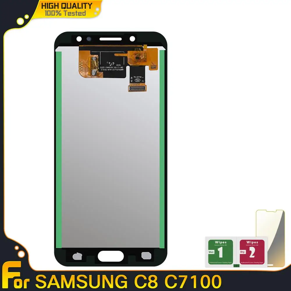ЖК-дисплей для samsung Galaxy C8 C7100 C710 ЖК-дисплей Дисплей Сенсорный экран дигитайзер в сборе для samsung C7 C8 C7100 C710F SM-C7100