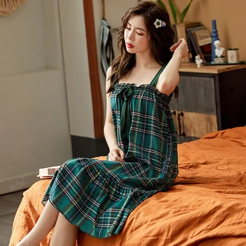 

New Summer Soft Cotton Nightgown Sexy Women Clothes Night Gown Night Dress Fashion Style Casual Loose Sleeveless Nighties Women