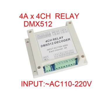 

4-channel DMX512 Relay Switch 4-channel DMX Relay Controller AC110-220V Input