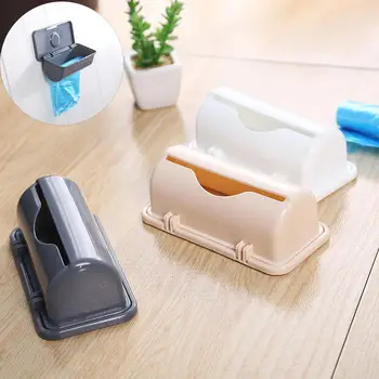

Wall Mounted Trash Garbage Bag Container Holder Plastic Storage Box Dispenser holder organize cosmetic accessories organizador
