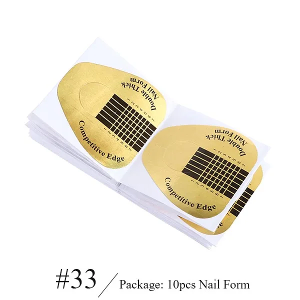 10 шт. профессиональная французская Форма для ногтей УФ-гель для наращивания ногтей бумага для маникюра руководство для маникюра салонный инструмент LE941-2 - Цвет: 33