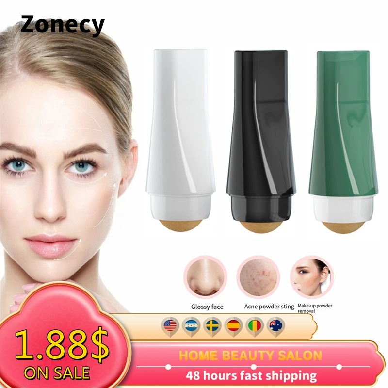 Oil Control Volcanic Roller Stone Makeup Facial T-zone Cleaning Stick Ball Blemish Remover Oil Absorption Face Skin Care Tools