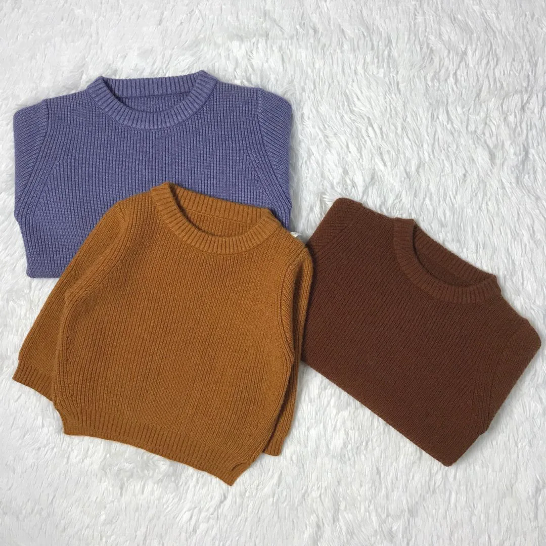 От 1 до 5 лет свитера для маленьких мальчиков и девочек Детские однотонные свитера на осень и зиму мягкая теплая одежда с длинными рукавами для детей