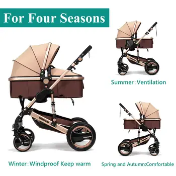 

8 in 1 Baby Stroller Four Wheel Stroller Lying Folding Light Weight Child Four Seasons Stroller Carriage Travel Pram Pushchair