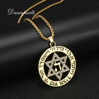 Dawapara Star of David Fashion Necklaces for Women Statement Israel Supernatural Pendants Jewelry Rhinestone Charms
