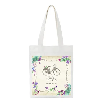 

Canvas Storage Bags Shopping Bags Women Handbag Reusable Folding Grocery Eco Tote Bags Literary Animal Cool