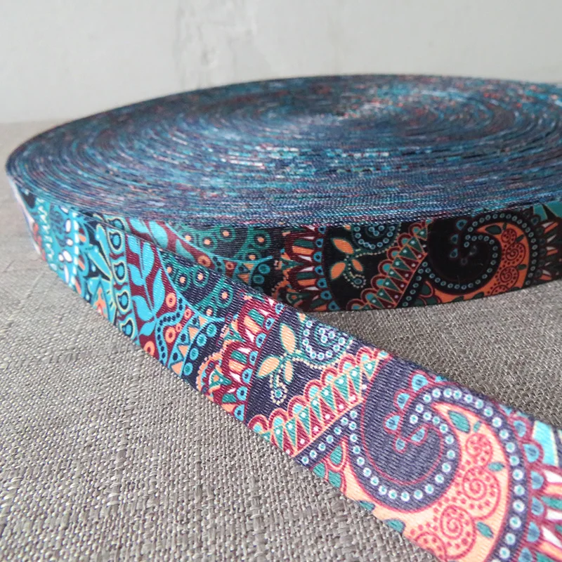 Printed Webbing Ribbon Luggage Yoga Belt Strap Dog Pet Collar Leash Rope Harness Backpack Bag Accessory 1 Yard Width 1 Inch 25mm
