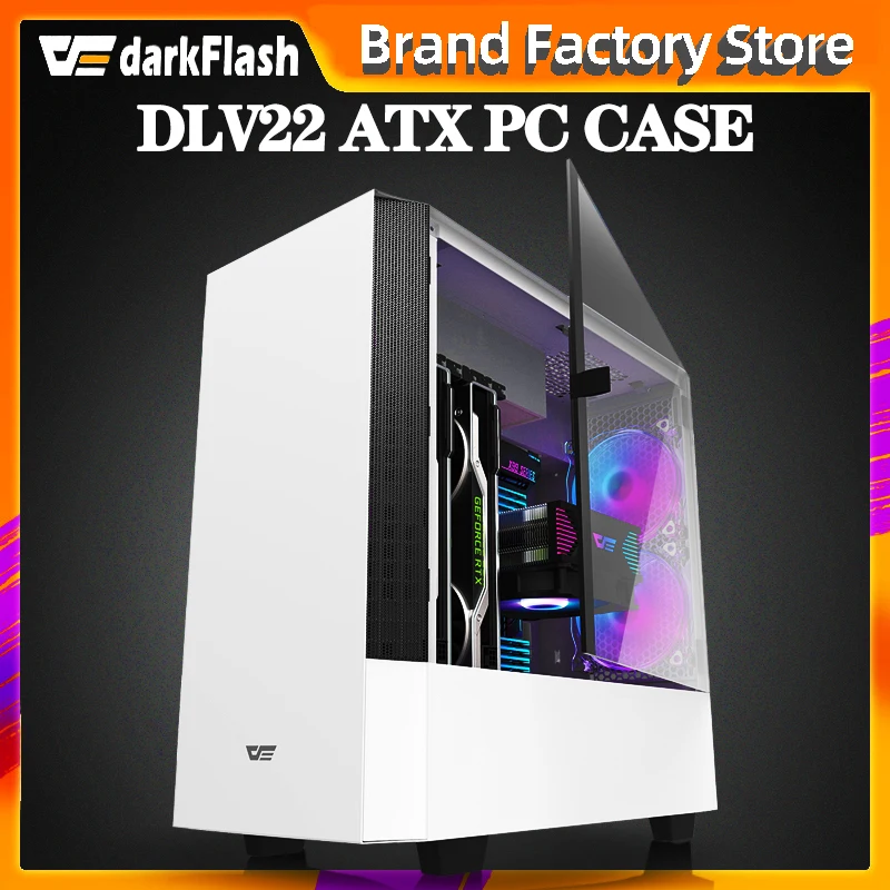 Darkflash Dlv22 Atxデスクトップコンピュータケースdiy Rightsideドアオープニングゲーム強化ガラスgabinete Pcケースゲーミングマウスパッドゲーマー大シャーシ Computer Cases Towers Aliexpress