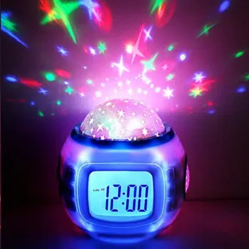 

Digital Led Projector Alarm Clock Children Gifts Music Starry Star Snooze Calendar Thermometer Relogio De Mesa Despertador