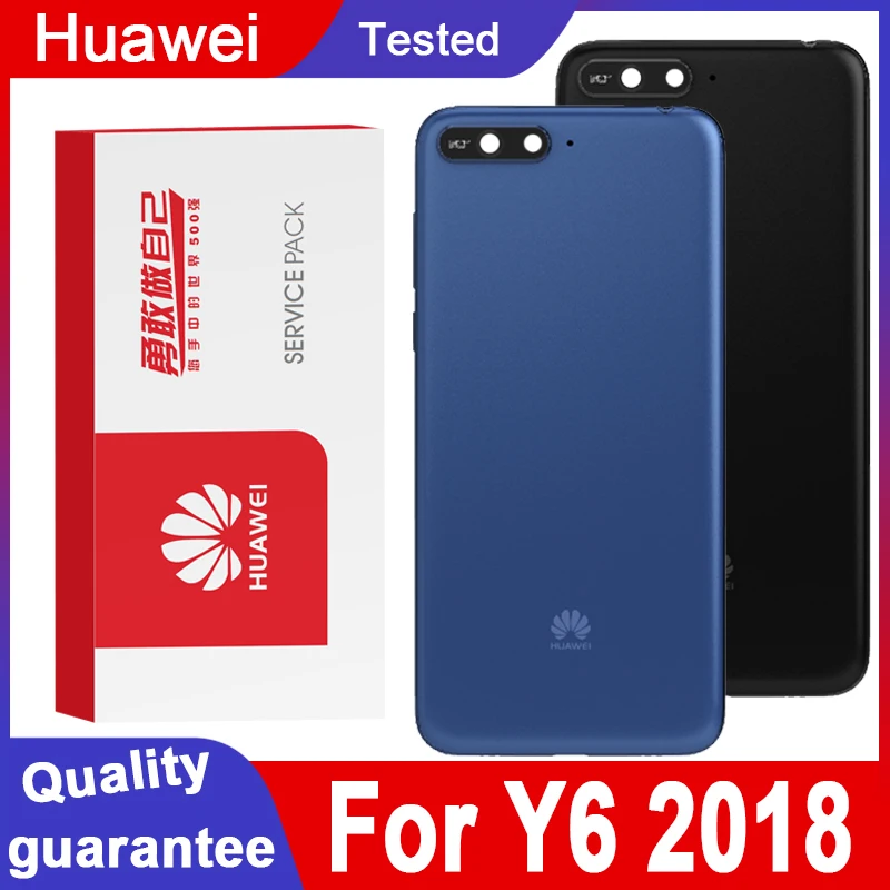 Высококачественный сменный задний корпус для Huawei Y6 2018 задняя крышка аккумулятор стекло с объективом камеры