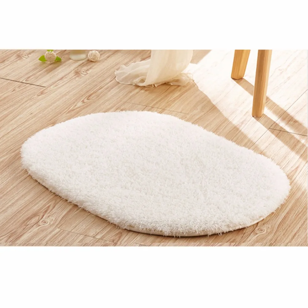

NEW 50*30cm Plush Rug Mat Magic Slip-Resistant Pad Bedroom Oval Carpet Floor Mats Floor Door Mat