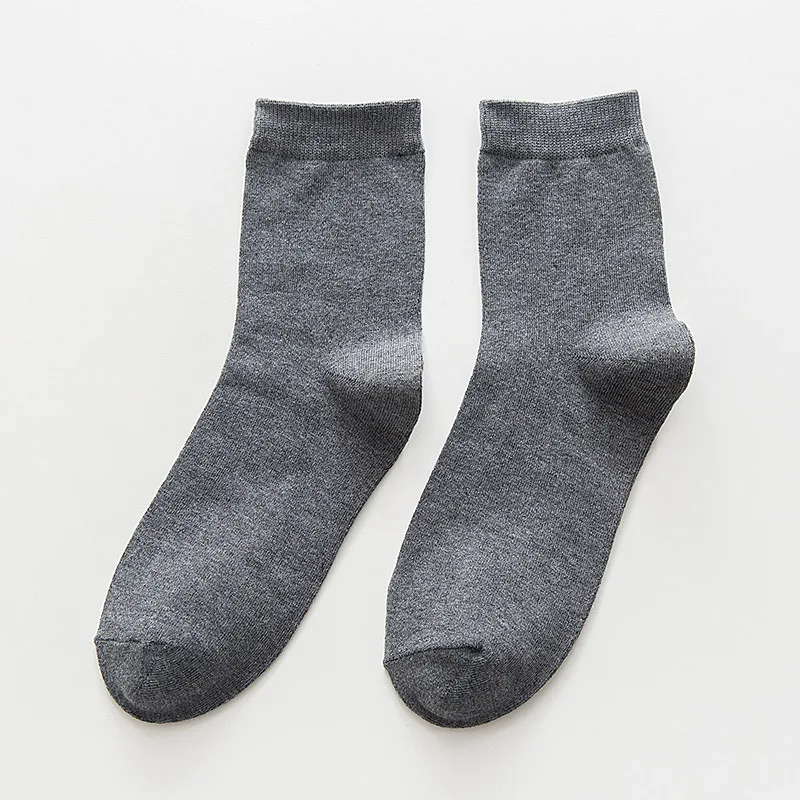 Men Socks Cotton Solid Color Casual Tube thick Socks Winter Male Socks calcetines sokken Off White Black socks meias skarpetki - Цвет: DARK GRAY