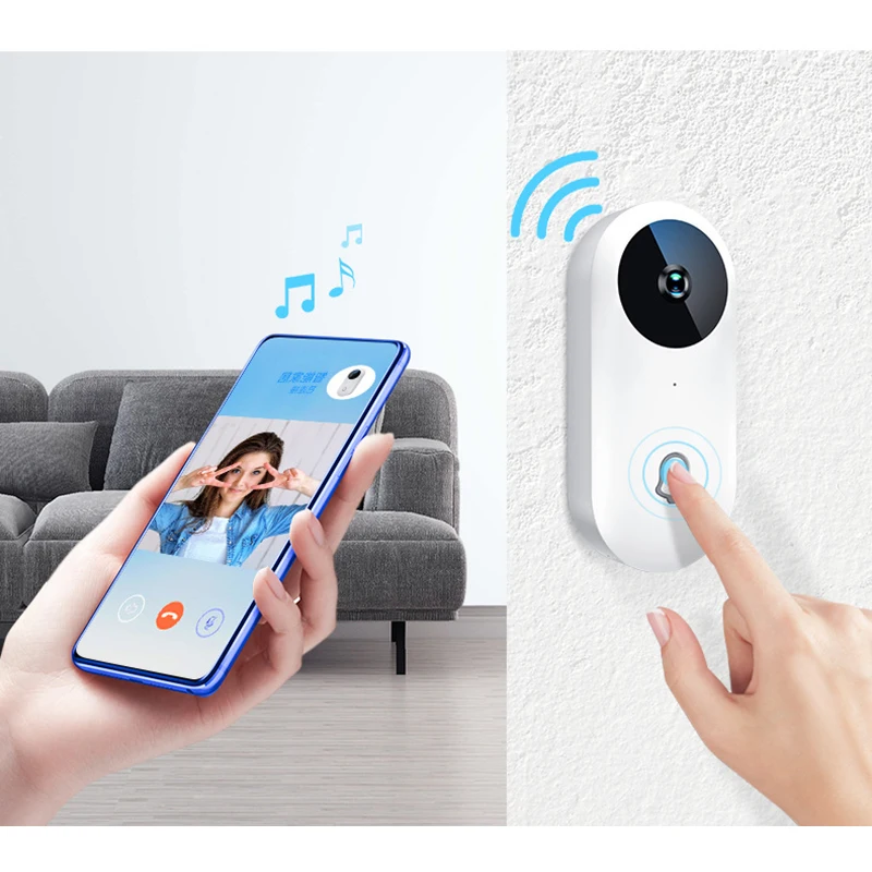 ABKT-960P Smart Wifi Doorbell Wireless Security Visual Intercom Recording Video Doorbell Phone Remote Home Monitoring(Us Plug