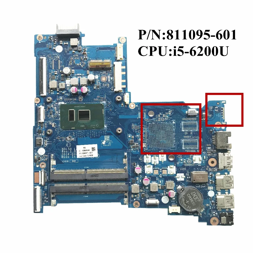 

Excellent For HP 15-AY 854937-601 With SR2EY i5-6200U CPU BDL50 LA-D704P Laptop Motherboard 100% working