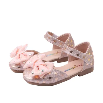 

2020 New Fashion Summer Leather Baby Toddle Childrens Big Kids Soft Bottom Bowtie Performance Sandals Princess Girls Beach Shoes