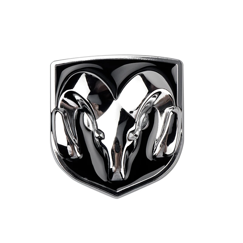 Silver black Автомобильная головка, решетка багажника, 3D металлическая эмблема, наклейки, переоборудование, хромированный значок, наклейка для автомобиля, Стайлинг для Dodge Ram caliber, автомобильные аксессуары - Название цвета: Silver black