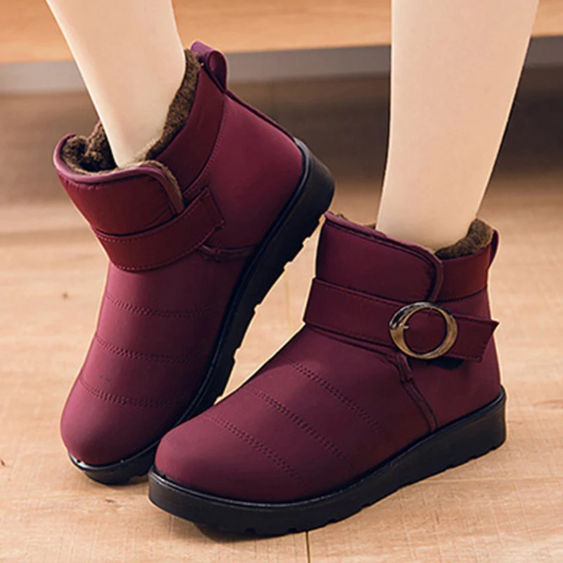 Ботильоны; коллекция года; зимняя обувь; женские зимние ботинки; Botas Mujer; Водонепроницаемая женская обувь на не сужающемся книзу массивном каблуке; повседневные теплые ботинки на плоской платформе