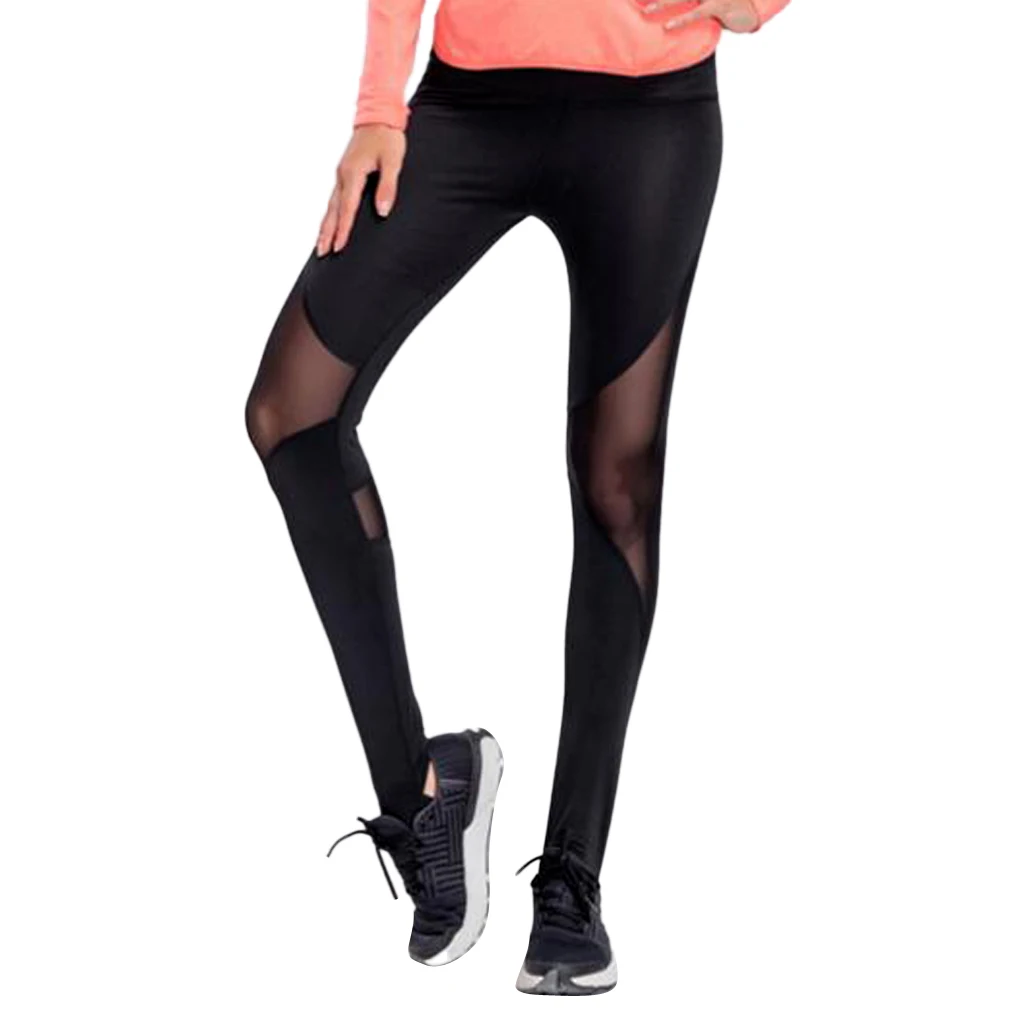 Women Yoga Pants Tights Mesh Stirrup Leggings Tummy Control High Waist Compression Activewear For Gym Workout Fitness Running