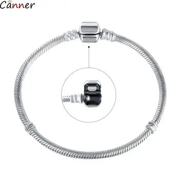 

Canner Basic Snake Chain Diy Fit Bracelet Silver Color Basic Chain Bangle Bracelet For Female Gifts