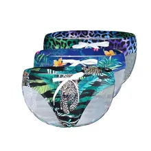 Мужские плавки с низкой посадкой, плавки с цифровой печатью, купальники с животными цветами